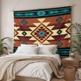thumbnail image 3 of Turquoise Red Tapestry for Bedroom Wall Hanging Tapestry, Southwest American Native Abstract Pattern Ceiling Backdrop Tapestries Poster Blanket Wall Decor for Teens Room Living Room Dorm 55" x 73", 3 of 8