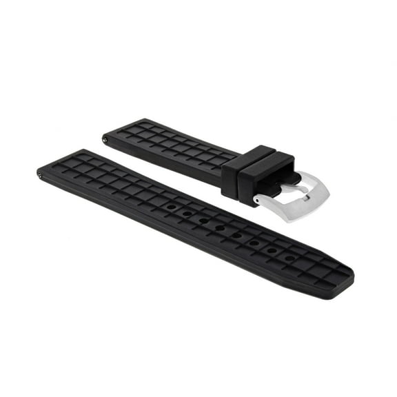 22MM SOFT RUBBER DIVER WATCH STRAP BAND FOR OMEGA SEAMASTER PLANET OCEAN BLACK