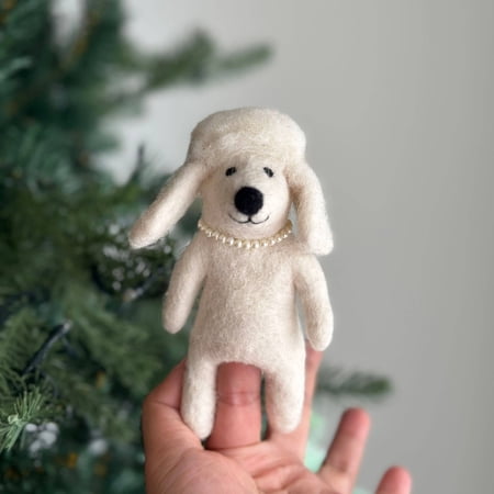 Felt Finger Puppet: Poodle Dog