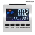 thumbnail image 1 of MesaSe Digital Clock Date Week Time LED Display Backlit Desktop Clock Home Office Digital Calendar  White  Battery Powered, 1 of 9