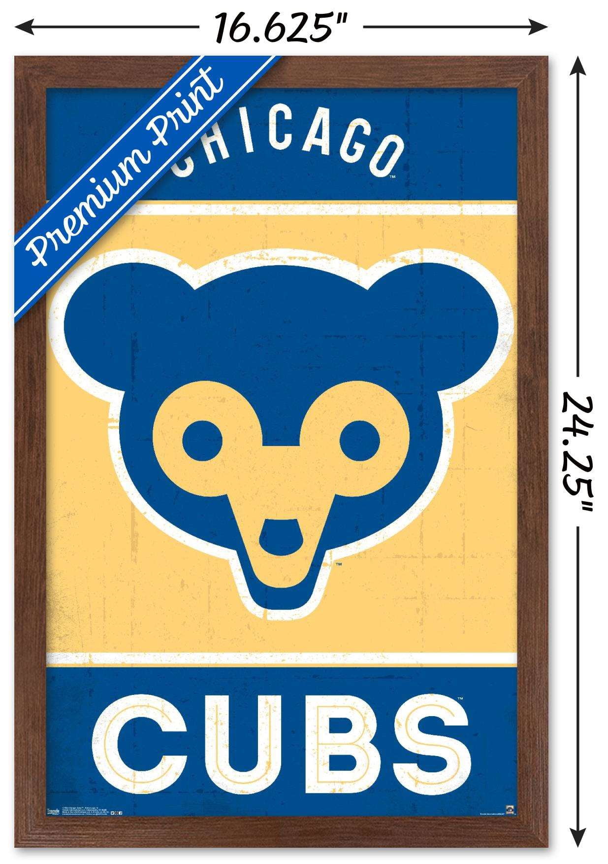 MLB Chicago Cubs - Retro Logo 14 Wall Poster, 14.725" x 22.375", Framed