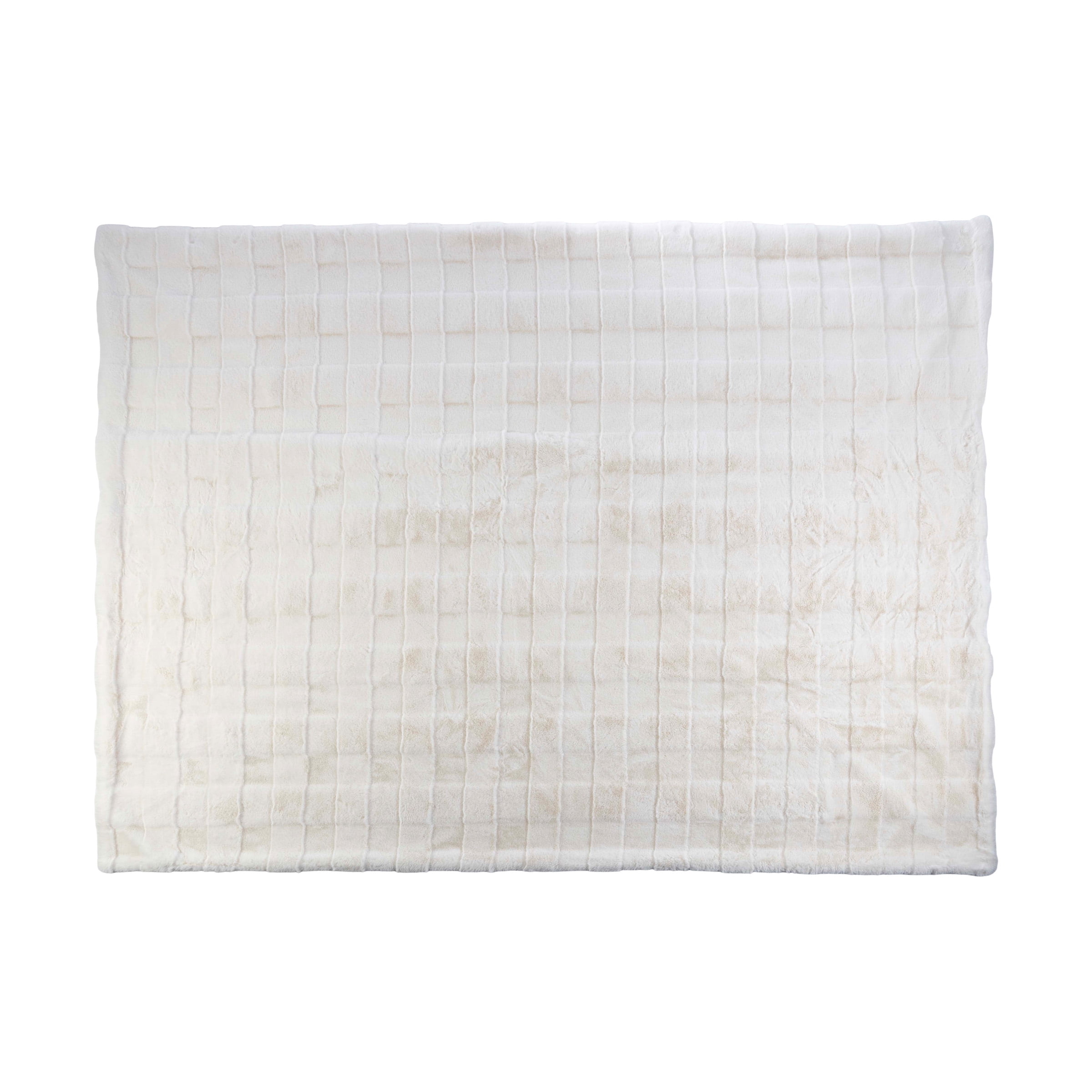 Lavish Home 60x80-Inch Faux Fur Blanket - Queen Size Bedding (Cream)