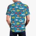 thumbnail image 3 of Balery Transportations With Animals Printed Men’s Short Sleeve Polo Shirt, Midweight Men's Shirt,Golf Polo shirts -Large, 3 of 8