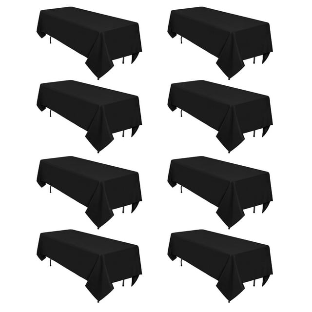 Mantel negro Heneger de 60 x 126 pulgadas, rectangular (8 pies) x 8