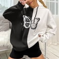 thumbnail image 1 of Pntutb, jersey de otoño e invierno para mujer, con capucha, estilo Punk oscuro, estampado, manga larga, fino, suelto, informal, abrigo con cuello Pntutb Pntutb-7074, 1 of 5