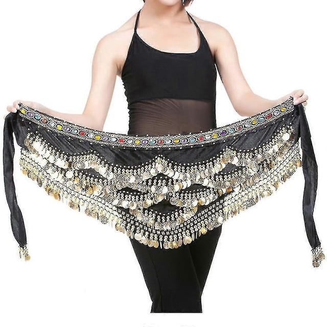 Belly Dance Hip Scarf Gold Coins Belly Dance Costume Skirt Wrap Belt GuanGuan