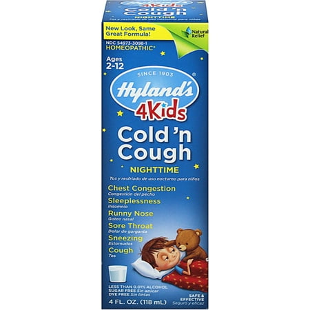 Hyland's 4 Kids Cold 'N Cough, Nighttime 4 oz (Pack of 2)