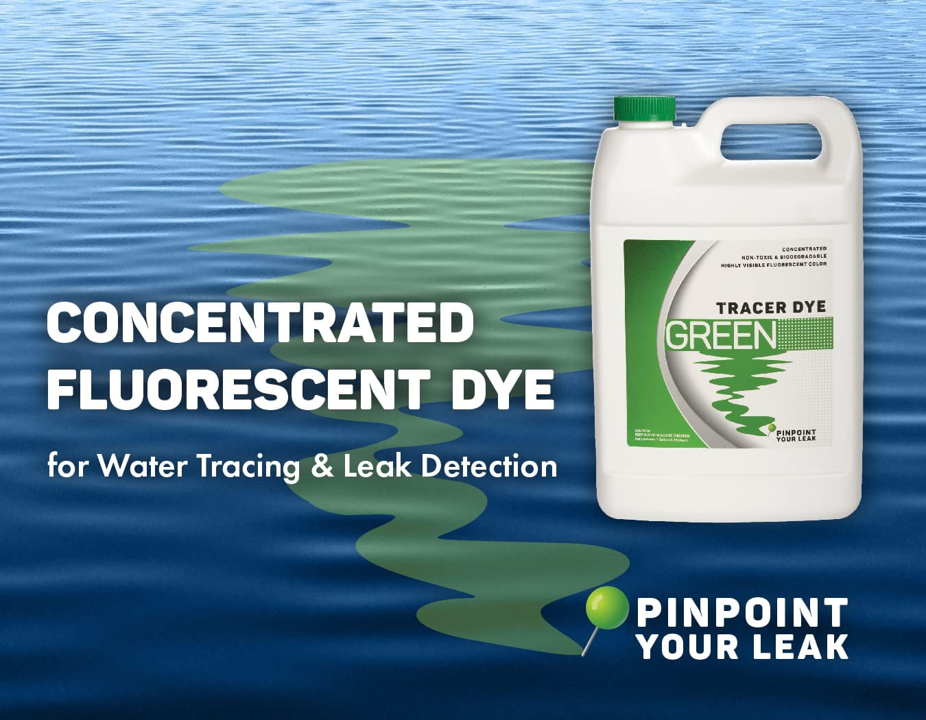 Green Tracing Dye - Highly Visible Concentrated Fluorescent Leak Detection  Dye - 1 Gallon