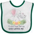 thumbnail image 3 of Inktastic I'll Never Forget That My Gigi Loves Me with Cute Elephants Boys or Girls Baby Bib, 3 of 4