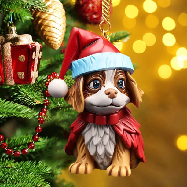 Decoración Del Hogar con Forma de Perro Plano, Decoración Del Árbol de Navidad.