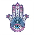 thumbnail image 3 of Ambesonne Evil Eye Duvet Cover Sets, All Seeing Eye Lotus Motif, 2-King, White Pink and Blue, 3 of 3
