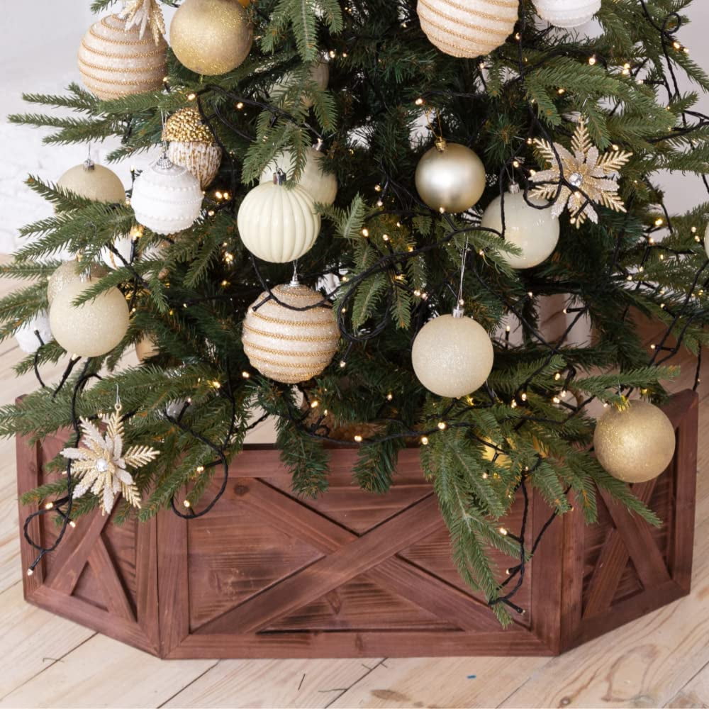 Wooden Tree Lar Box Christmas Tree Farmhouse Rustic Decor Vintage Thered  Wood - Walmart.com