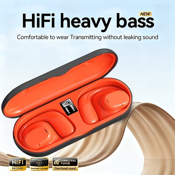 2025 New Wireless Ear Hook Headphones with LED Display Charging Case, Comfortable Fit, Excellent Sound Quality, Extended Battery Life