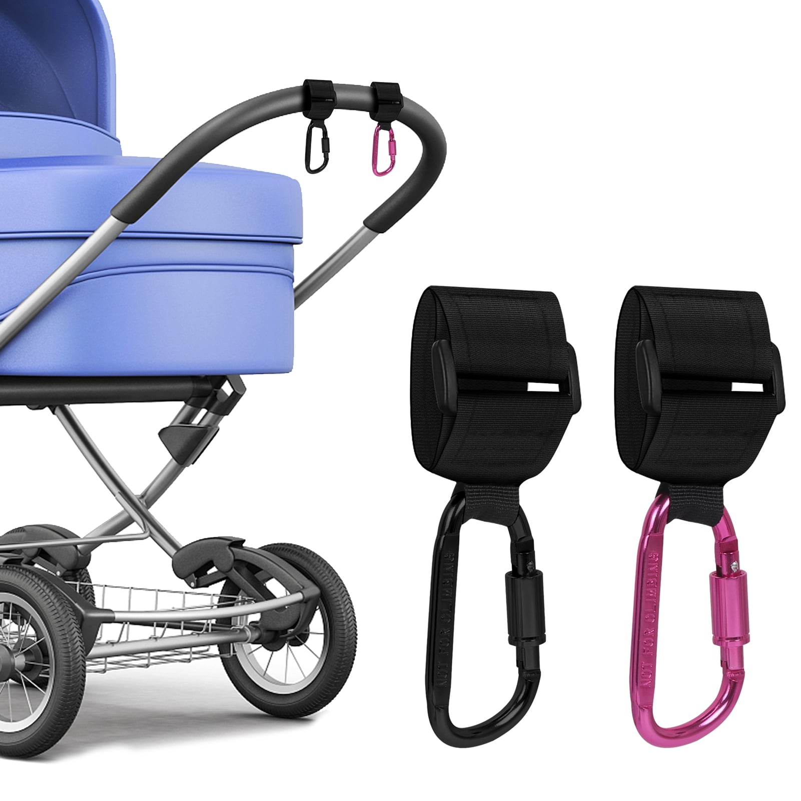 Toplive Stroller Hooks for Hanging, 2 Pack Baby Stroller Hook for Diaper Bags Durable Stroller