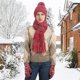 thumbnail image 5 of Bufanda caliente del sombrero del invierno y bufanda determinada del cuello del sombrero de las mujeres del guante de la pantalla táctil con la guarnición de las lanas, 5 of 5