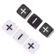 thumbnail image 4 of Dados de 6 caras en blanco y negro, signo menos, signo más, dados para contar dados para fiesta, accesorios de juego de Bar (blanco y negro), 6 uds., 4 of 7