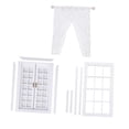 thumbnail image 1 of 1/12 Dollhouse Puertas de ventana francesas dobles blancas de con cortina de bricolaje, 1 of 8