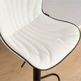 thumbnail image 3 of Kidol & Shellder White Leather Bar Stools Set of 2 Soft Swivel Counter Stools, 3 of 7