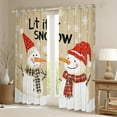 thumbnail image 2 of jejeloiu Lovely Snowman Blackout Curtains,Merry Christmas Curtains Pack of 2 (38x45 Each),Let It Snow Window Curtains For Girls Kids,Microfiber Bedroom Decor, 2 of 6
