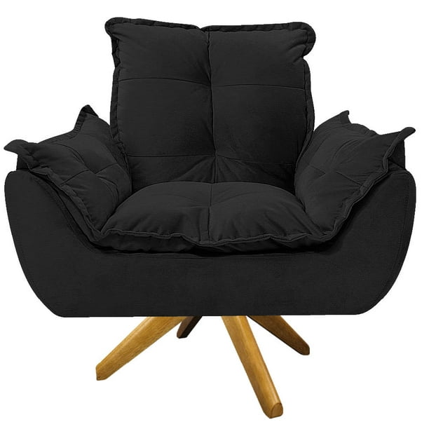 Sillón Odette base giratoria - Negro WEIK Odette