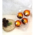 thumbnail image 6 of Halloween Tree Ornaments - 67mm/2.625" Decorated Glass Balls from Christmas by Krebs - Handmade Seamless Hanging Holiday Decorations for Trees - Set of 4 (Velvet Wildfire Orange with Graveyard), 6 of 8