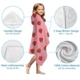 thumbnail image 7 of Red Strawberry Plants Fruit Pink Pattern Hooded Bath Towel，50"x30" for Ages 3 To 12 Kids, Quick Dry Lightweight Soft Microfiber Hood Beach Towel Cover Up for Kids, 7 of 7