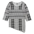 thumbnail image 1 of HC LA Blusa con dobladillo asimétrico para mujer, negro, grande, 1 of 1