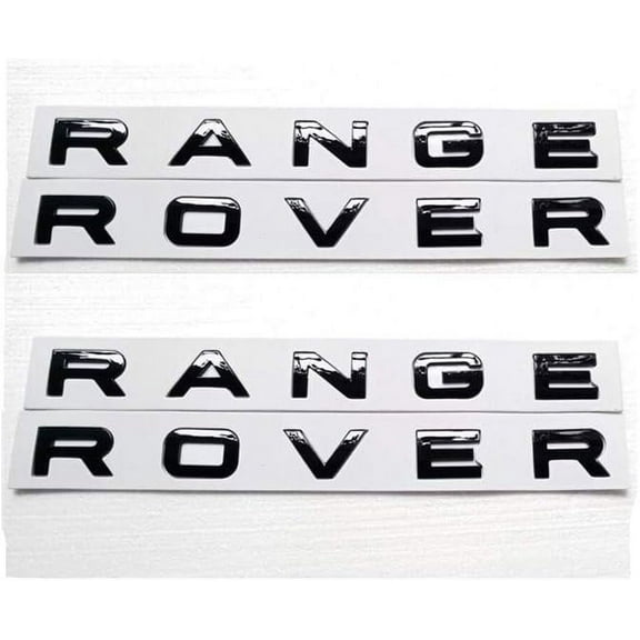 2x New Black RANGE ROVER GLOS Letters Hood and Liftgate Trunk Tailgate Nameplate EMBLEM Badge Lr2 Lr3 Lr4 Discovery Evoque