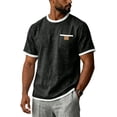 thumbnail image 2 of CCRFTGI Mens Shirts Big and Tall Short Sleeve Crew Neck T-Shirts Summer Athletic Lightweight Tee Shirts for Men with Pocket Black L, 2 of 7