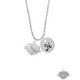 thumbnail image 2 of Delight Jewelry Silvertone Mom Banner on Clear Crystal Heart Silvertone Script Initial Disc - H - Charm Necklace, 20"+3", 2 of 4