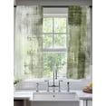 thumbnail image 3 of Abstract Art Sheer Curtains 72 inches Long 2 Panels Set Vintage Green Collage Oil Painting Sheer Window Curtain Rod Pocket Voile Drapes for Living Room/Bedroom, Each 52" W x 72" L, 3 of 7