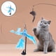 thumbnail image 2 of Juguete interactivo de plumas para mascotas, varita de juguete larga con ventosas, divertido palo para gatos Pez volador azul, 2 of 9