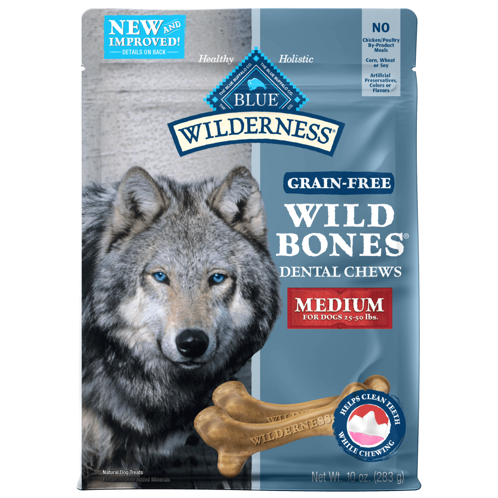 Blue Buffalo Wilderness Wild Bones Grain Free Dental Chews Dog Treats