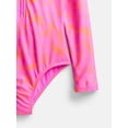 thumbnail image 3 of Wonder Nation Girls Zip Rash Guard Swimsuit with Long Sleeves, Sizes 4-16, 3 of 3