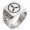 Silver, variant on Stainless Steel Yamaouchi Samurai Crest Geometric Pattern Biker Style Polished Ring