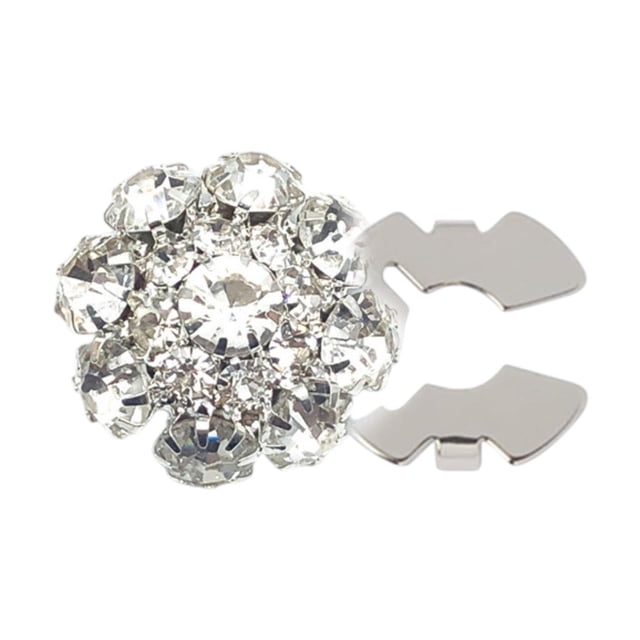 KLKCMS Decorative Rhinestone Button Cover DIY Decoration Clip on for Dress Suit Hat