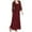 Wine, variant on Women Evening Party Wedding Guest Dresses Plus Size Hollow Out Lace Patchwork Solid Loose Hem Casual Long Dress Wine S (US Size:4)