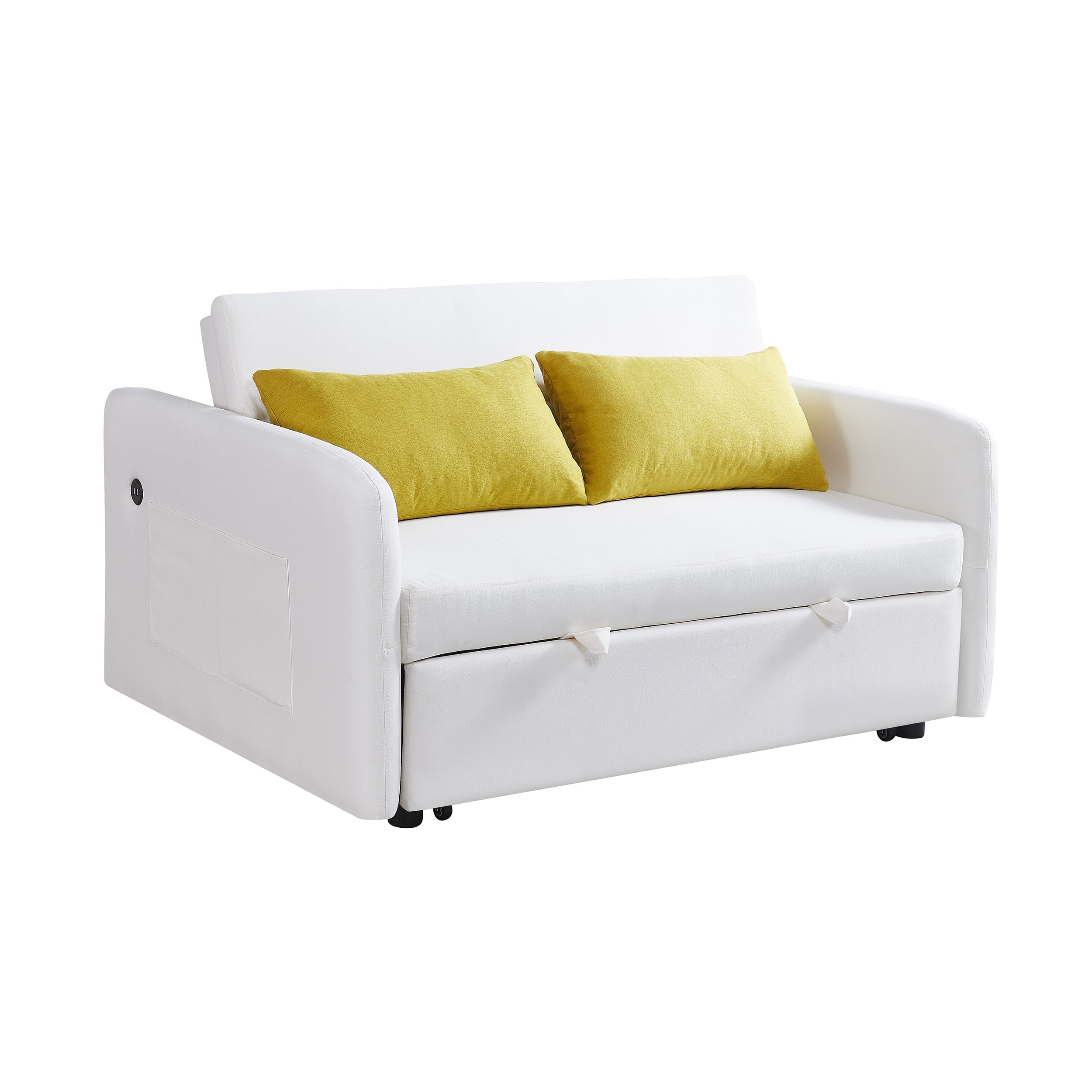 White mini 2024 couch for bedroom