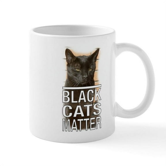 CafePress - Black Cats Matter Mugs - 11 oz Ceramic Mug - Novelty Coffee Tea Cup