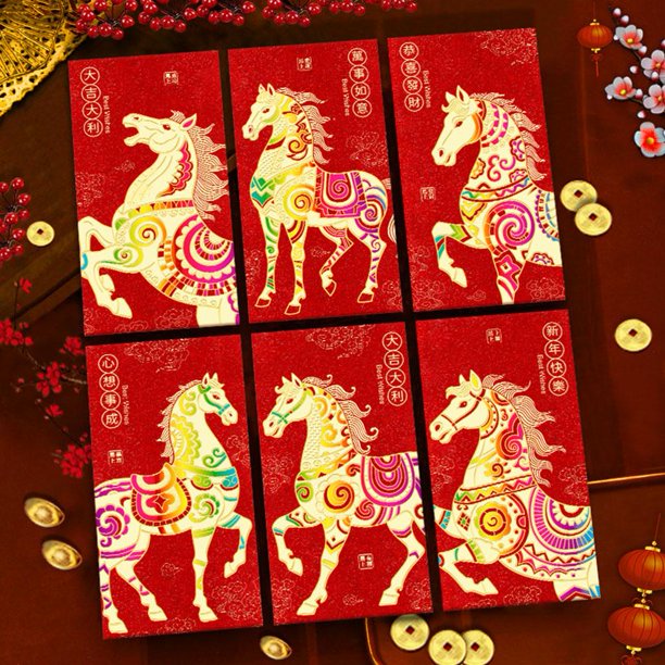 Chinese Enveloppen | 2026 Nieuwjaar Schattig Paard Pakket | 30 Stuks