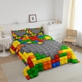 thumbnail image 3 of Erosebridal Colorful Building Blocks Bedding Sets Queen with Comforter, Construction Duvet Insert, REversible 3 Pieces, Microfiber, 3 of 7
