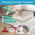 thumbnail image 4 of Caja de arena tamizadora de acero inoxidable, caja de arena para gatos para pellets de pino de madera, sistema de bandeja de arena de tamiz XL, control de olor, fácil de limpiar, con revestimientos de, 4 of 6