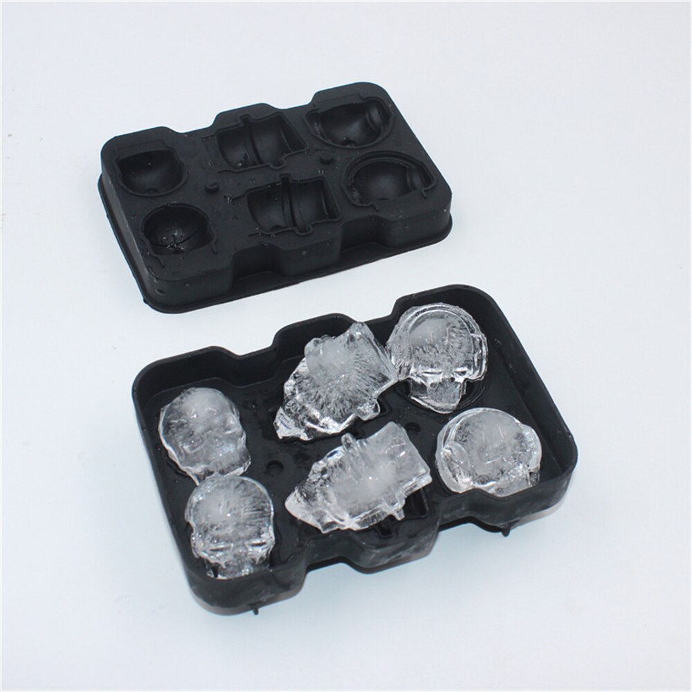 Skull Ice Mold Tray Silicone Ice Cube Skull Mar Whisy Beer Cocktails Sleton Head Ice Cream Molds