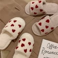 thumbnail image 4 of Pantuflas de algodón de moda para mujer, pantuflas de punta abierta con una sola palabra, para invierno, para el hogar, antideslizantes, cálidas y bonitas, para interiores y exteriores, de piel, 4 of 5