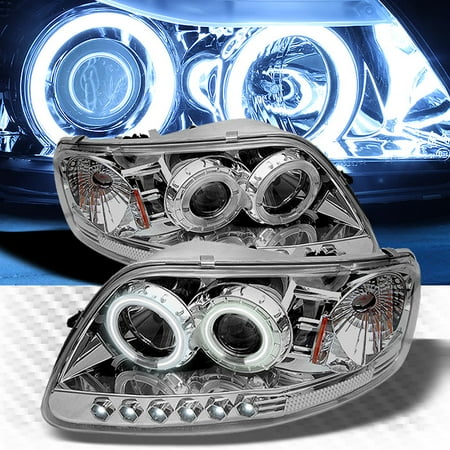 Ccfl Led - For Dual CCFL Halo LED 1997-2002 Ford Expedition Pro Headlights Head Lights Pair Left+Right/1998 1999 2000 2001