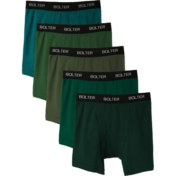 5Pack Boxer Briefs by Bolter Men's Cotton Spandex Underwear Tagless (X