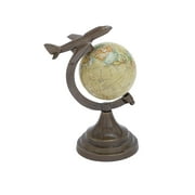 Bronze Globe With Metal Aircraft On Top