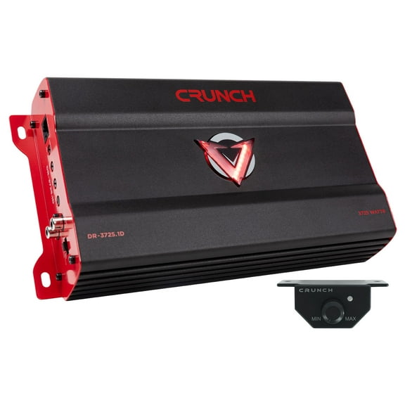 Crunch 3725W Monoblock Subwoofer Car Audio Amp with Adjustable Crossovers, Bass Knob