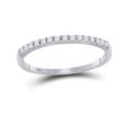 thumbnail image 1 of Bande de Mariage Empilable Fine en Or Blanc 14kt pour Femmes 1/6 Cttw, 1 of 4