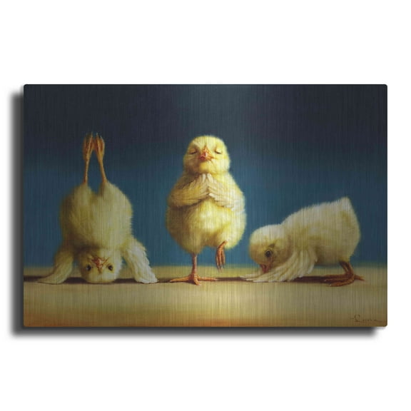 Luxe Metal Art 'Yoga Chicks' by Lucia Heffernan, 36"x24"